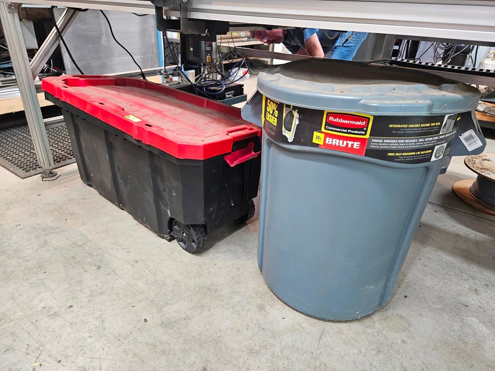 Poly Tote on Wheels 42"x22"x22", Poly Trash Can
