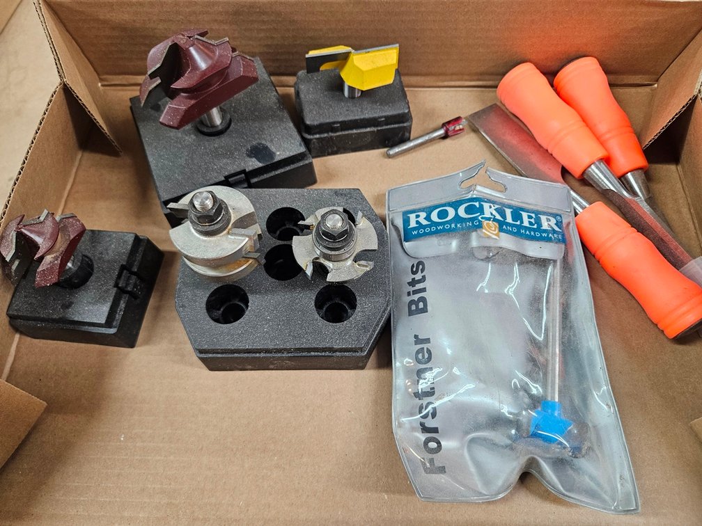 Assorted Router Bits, Chisels