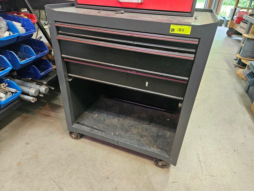 Metal 3 Drawer Tool Cabinet on Wheels, 27"x18"x30"