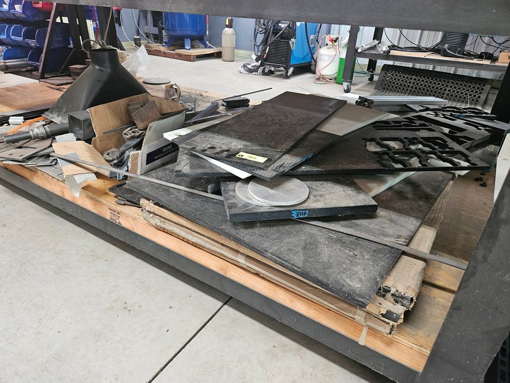 Assorted on Undershelf, Metal, Poly Sheets, More