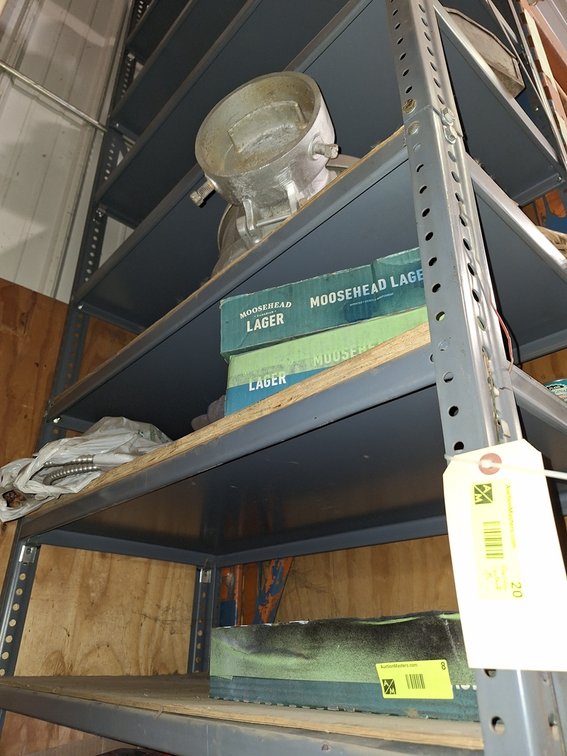 Metal Shelf 36"x18"x144" with Contents on Upper Shelves