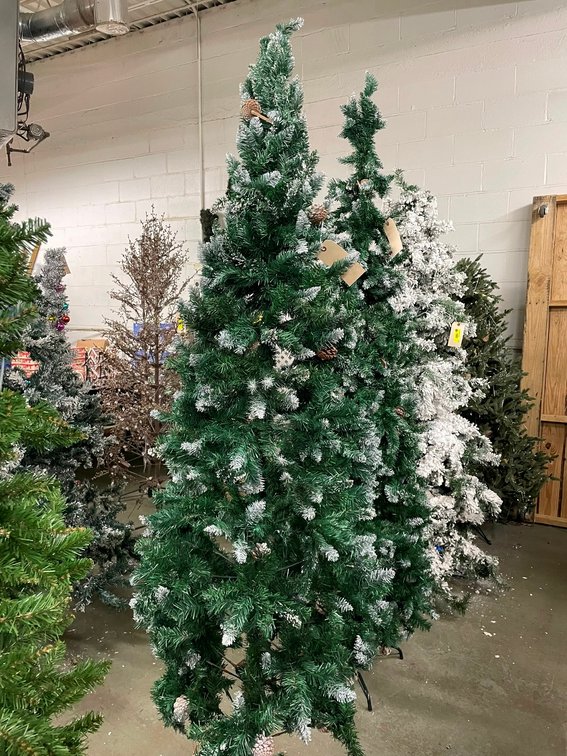 Artificial Semi-Flocked Tree, Approx. 7'
