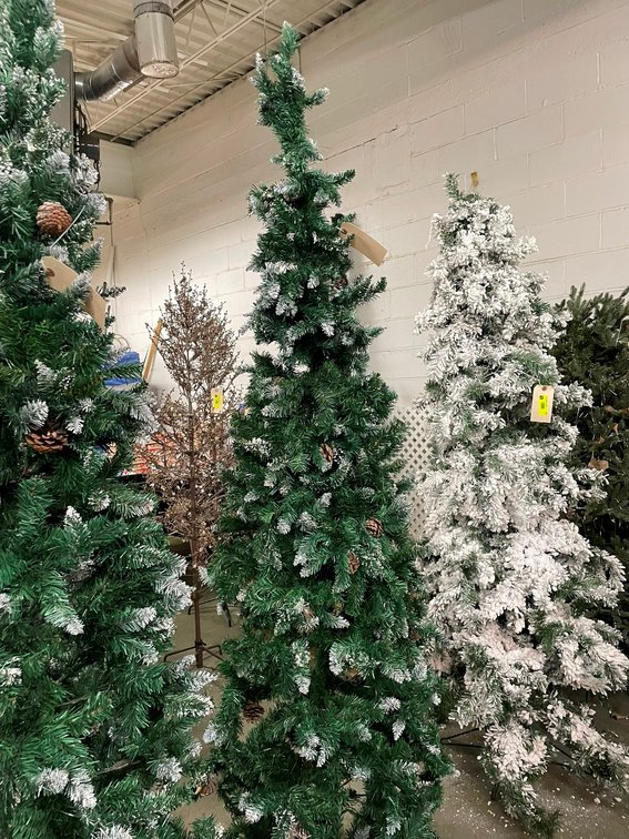 Artificial Semi-Flocked Tree, Approx. 7'