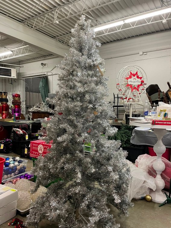 Artificial Tinsel Tree, Approx. 6.5'