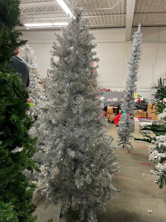 Artificial Tinsel Tree, Approx. 6.5'