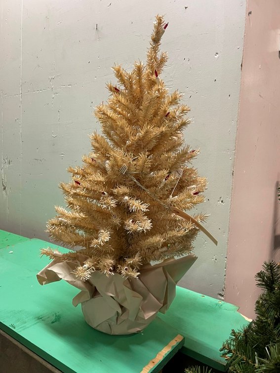 Small Artificial Tree, Cream Colored