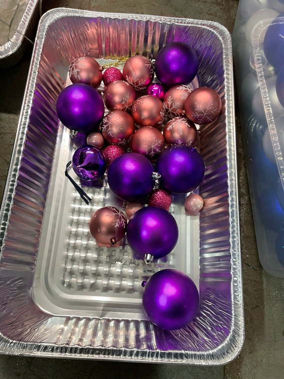 Assorted Purple and Pink Ornaments