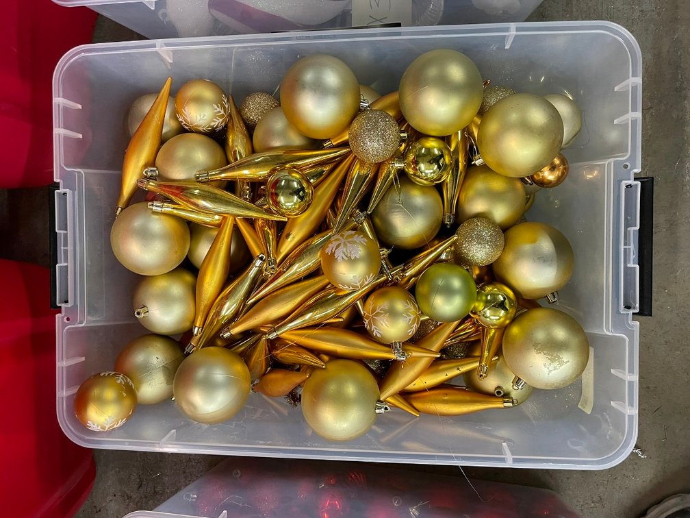 Assorted Gold Holiday Ornaments