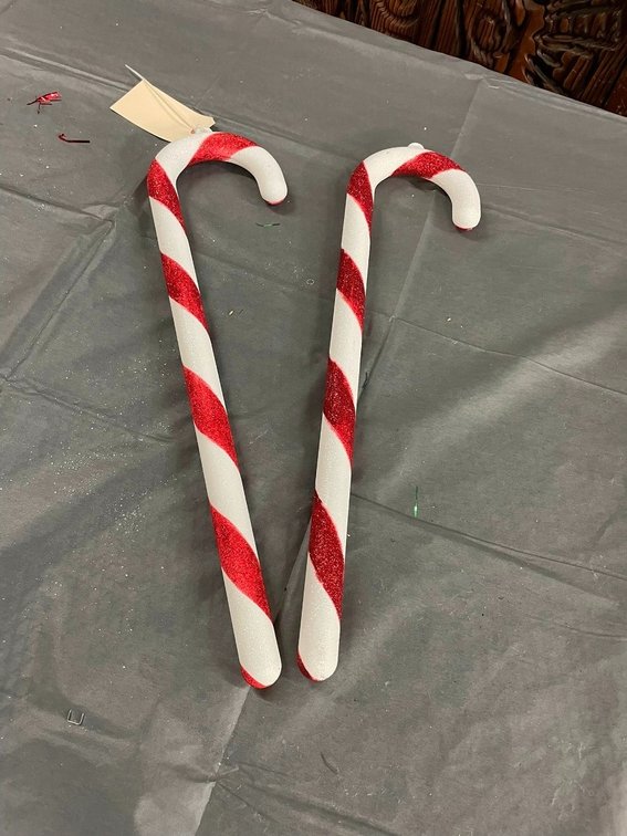 2 Candy Cane Ornaments 24" 