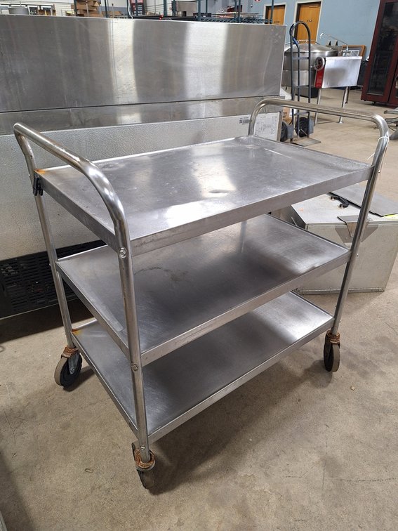 3-Tier Metal Rolling Shop Cart, 36"x22.75"x36.75"