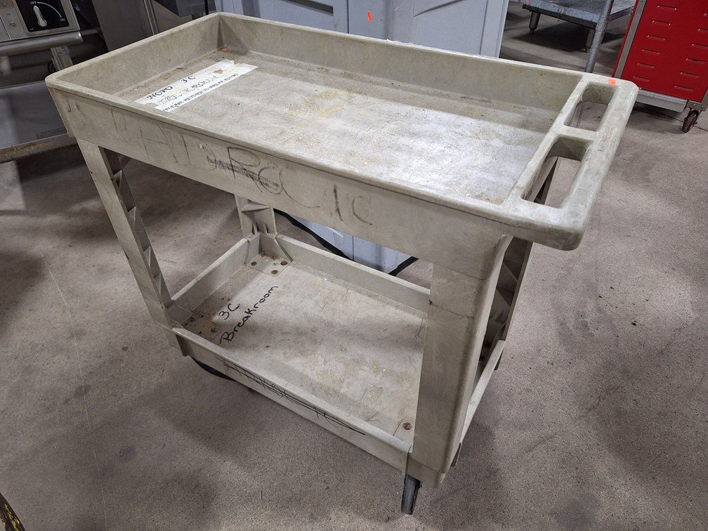 Port 2-Tier Rolling Shop Cart, 17.25"x34"x32.5"