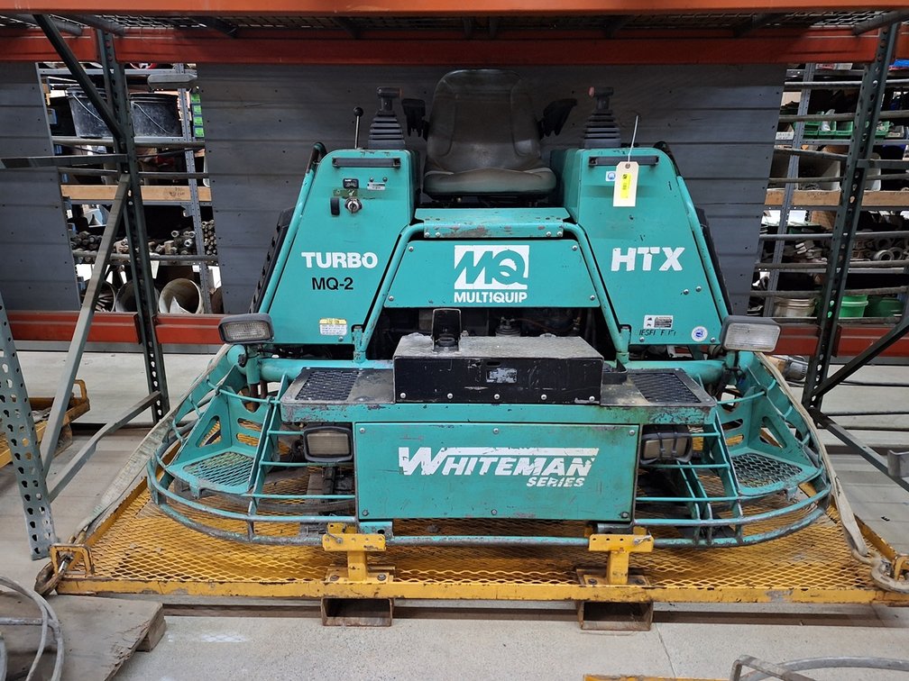 Multiquip Whiteman Ride-On Power Trowel, Turbo Diesel Engine, 1819 Hours on Meter, Metal Pallet