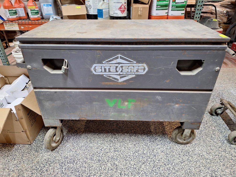 Site Safe Locking Metal Gang Box on Wheels, 48"x24"x27"