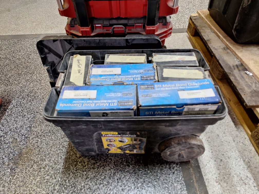 Stanley Pro Mobile Tool Chest with Contents, STI Metal Bond Diamonds, More