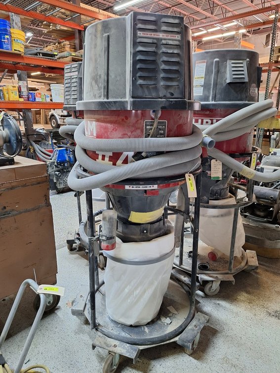 Pulse-Bac Automatic Self-Cleaning Industrial Dust Collector Vac on Wheels, Model HPLM, Serial 3690062001, 220V, 1 PH