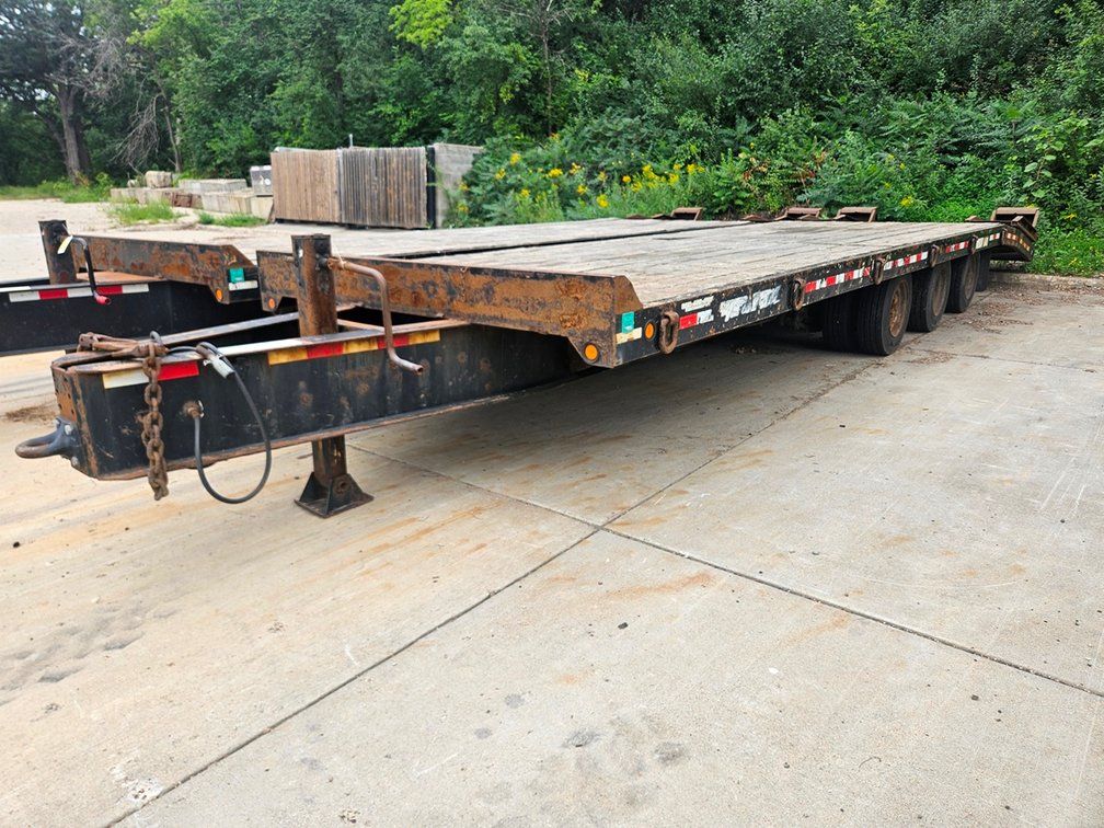 2013 Towmaster Triple Axle Equipment Trailer, 24'x101" Bed Plus 7' Slanted Section with Ramps, Pintle Hitch, Model T-50, GVWR 61,700 Lbs., VIN 4KNFT2431DL161874, Tabs Expire Feb. 2026