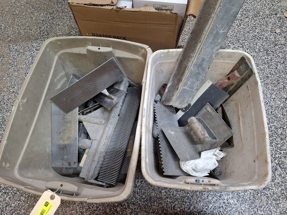 Assorted Concrete Trowels and Related