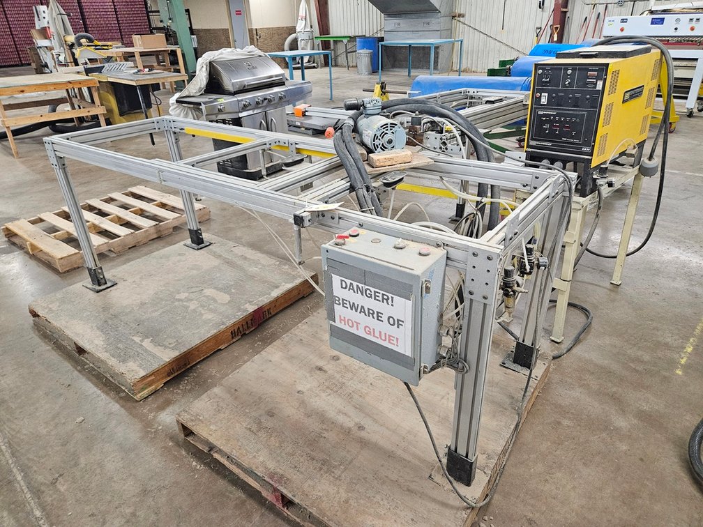 Slautterback KB30 Hot Glue Applicator, 1 PH with Aluminum Frame Table, Approx. 8'x8'