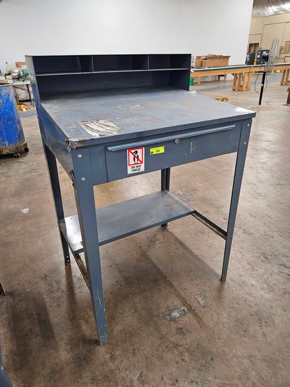 Metal Foreman's Desk, 35"x30"x53"