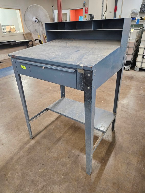 Metal Foreman's Desk, 35"x30"x53"