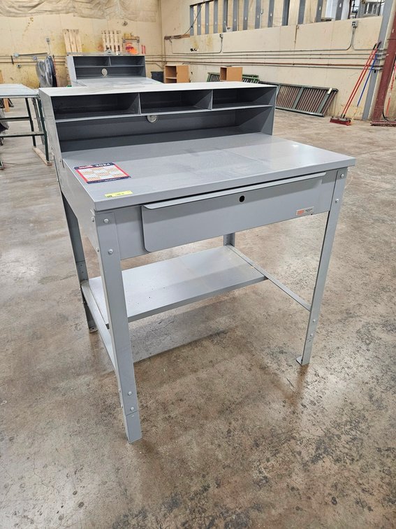 Metal Foreman's Desk, 34.5"x30"x46"