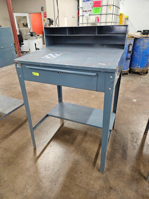 Metal Foreman's Desk, 35"x30"x53"