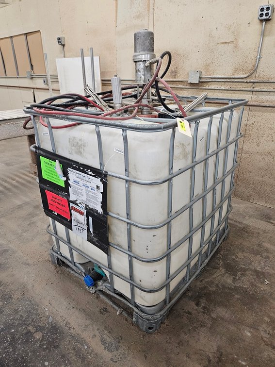 Pallet of Water Based Adhesive (Approx. 90 Gallons) with Graco Pump and Air Pro Gun