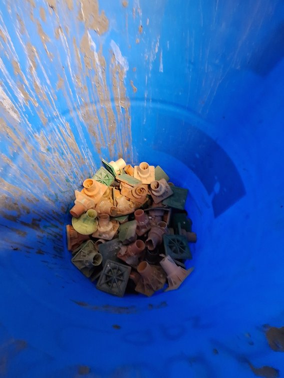 Poly Drum of Rebar Caps