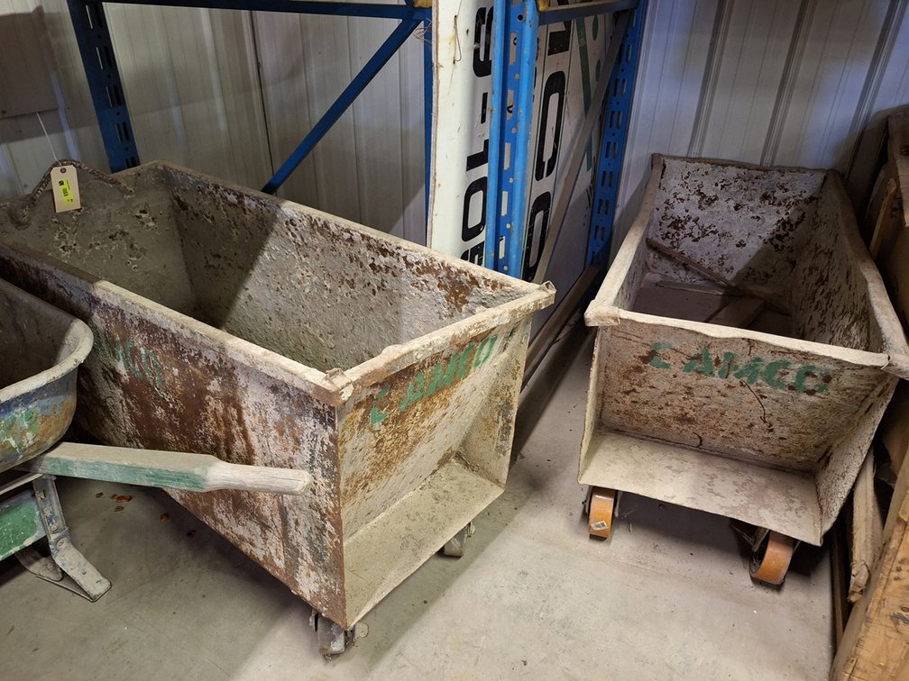 2 Concrete Bins on Wheels, 48"x22"x24"