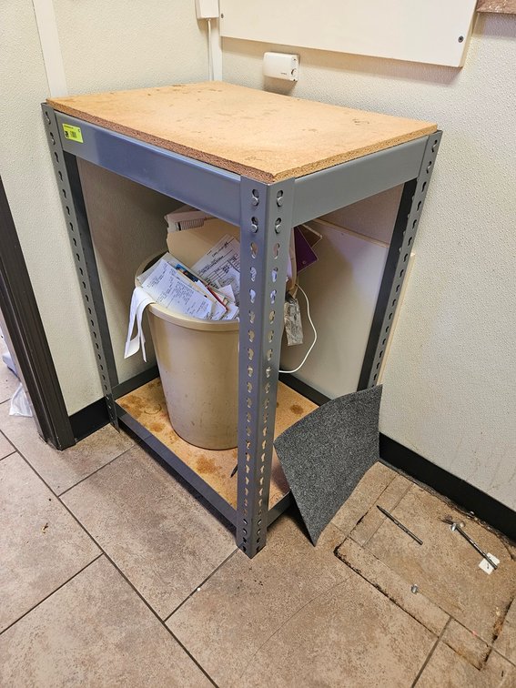 Metal/Wood Shelf, 24"x18"x36"