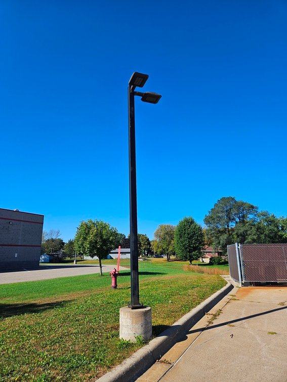 3 Parking Lot Light Poles with Lights, Approx. 15' Tall