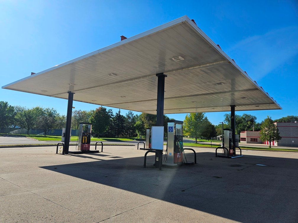 Awning over Gas Pumps, Approx. 50'x60'