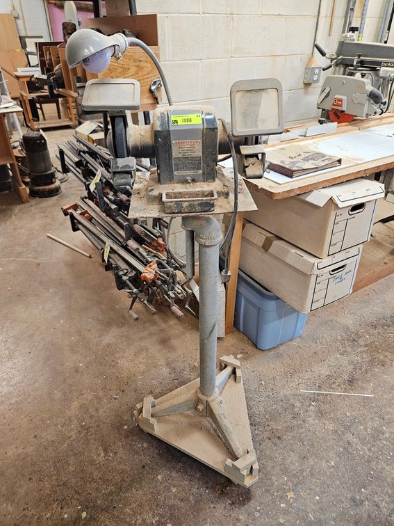 Craftsman Pedestal Grinder on Wheels, 1/3 HP, 1 PH