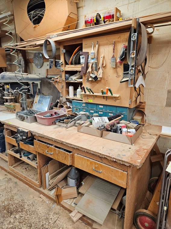 Assorted Contents, Hardware, Tools, Saw Blades, Wood, More
