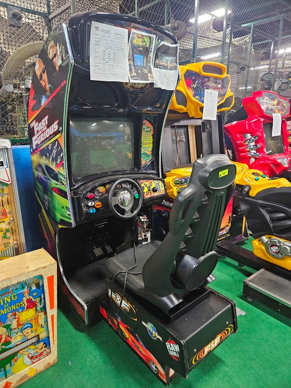 Raw Thrills Fast & Furious Video Game, Serial 6224, Monitor has Extra Blue Color, New PC Update