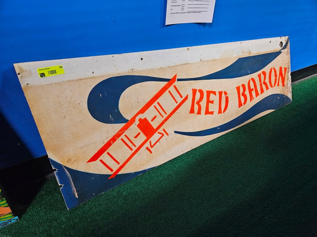 Chicago Coin Red Baron Pinball Art, 51.5"x16.5"