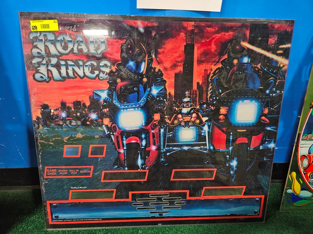 Williams Road Kings Pinball Back Glass, 29"x29"