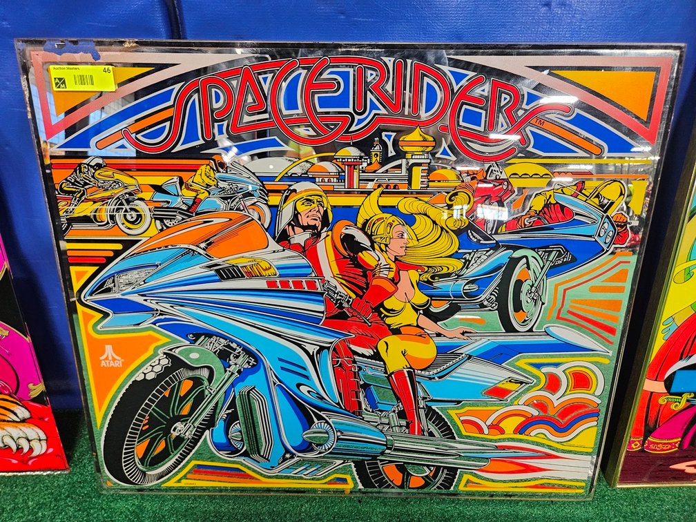 Atari Space Rider Pinball Back Glass, 28"x24"