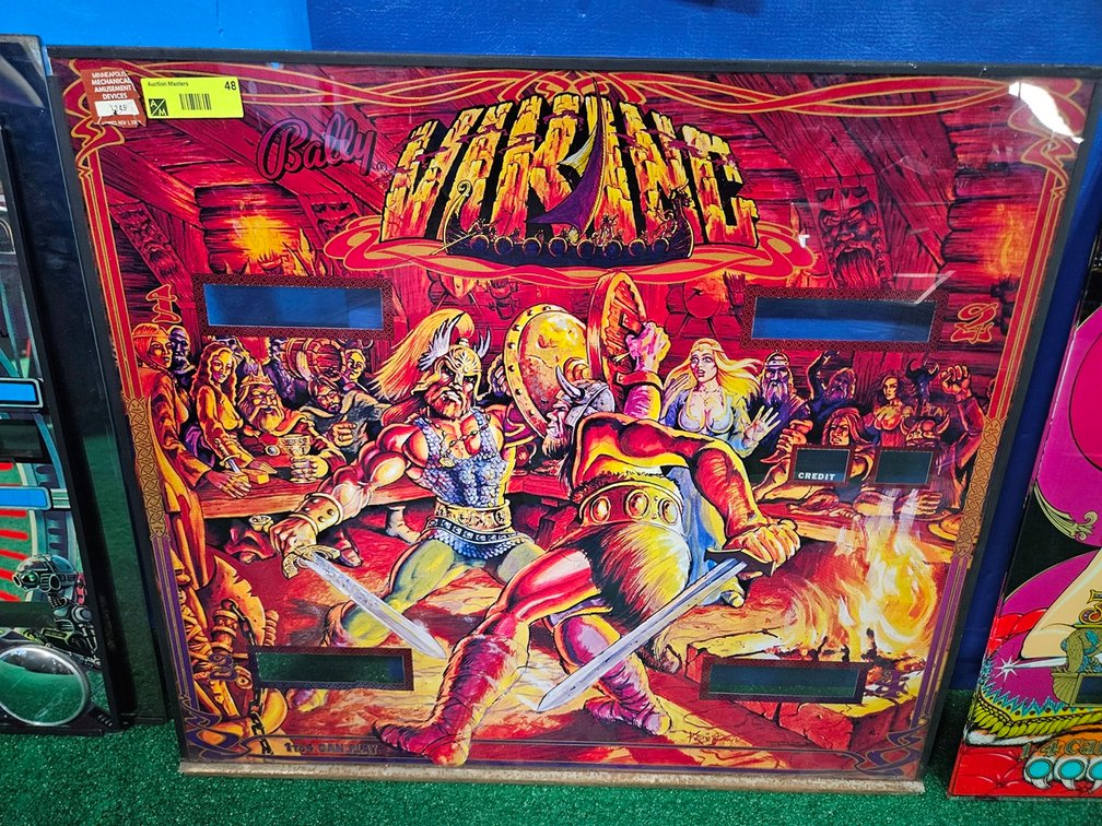 Bally Viking Pinball Back Glass, 28.5"x26"