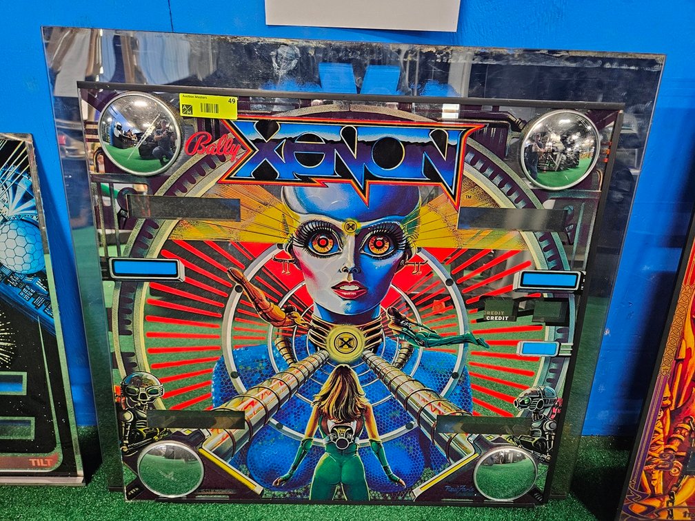 Bally Xenon Inner and Outer Pinball Back Glass, 28.5"x26"