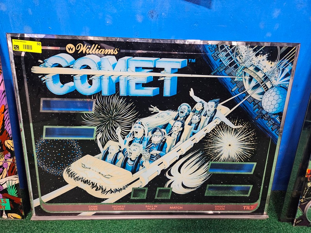 Williams Comet Pinball Back Glass, 28.5"x21.5"