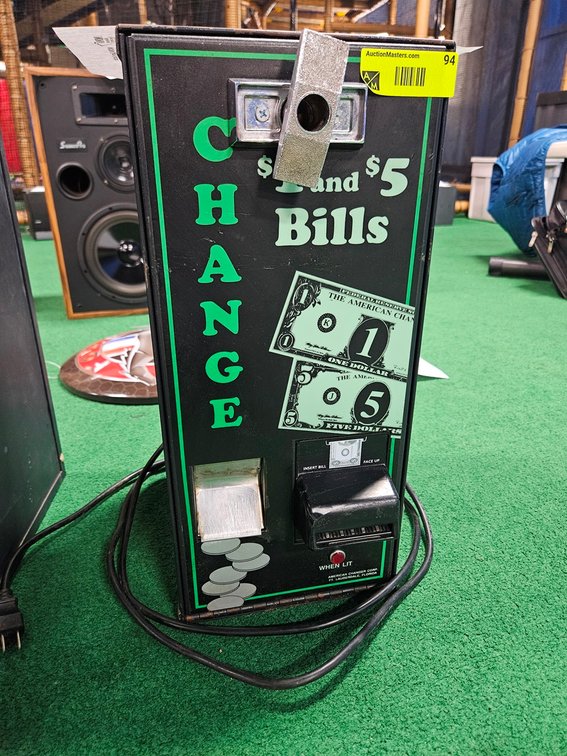 American Changer AC 500 Change Machine, Serial 128506294A, Missing Hopper