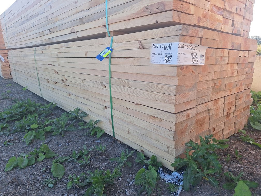 Fascia 2"x8" PP Sized KDHT, 96 - 16' Pieces, 1536 Linear Feet