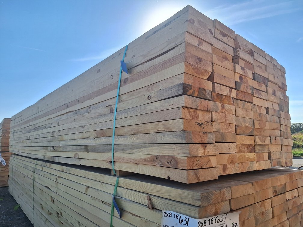 Fascia 2"x8" PP Sized KDHT, 96 - 16' Pieces, 1536 Linear Feet