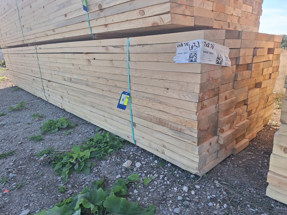 Fascia 2"x8" PP Sized KDHT, 96 - 16' Pieces, 1536 Linear Feet
