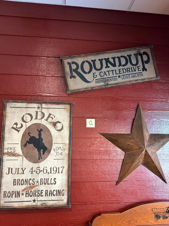Rodeo & Roundup signs + big star