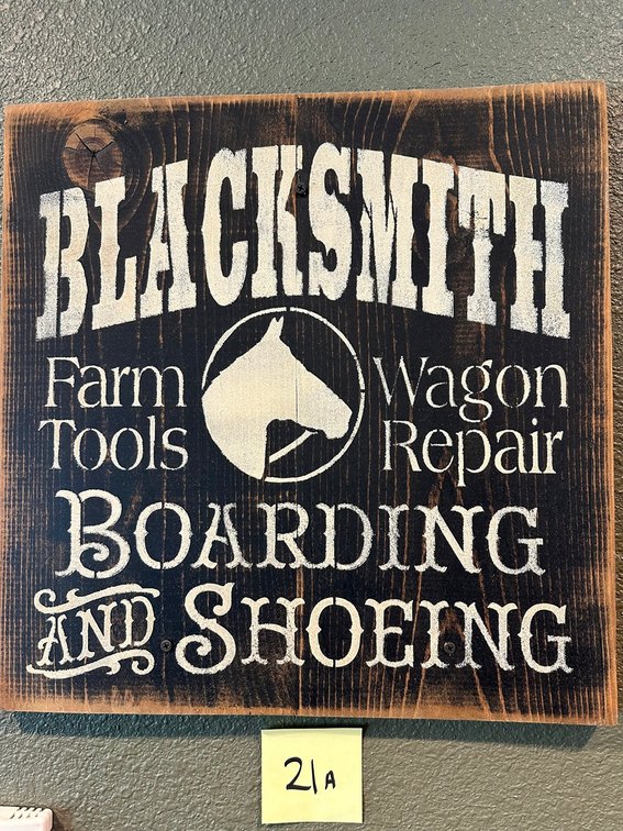 Blacksmith + H.P.Newell + Amer flag sign