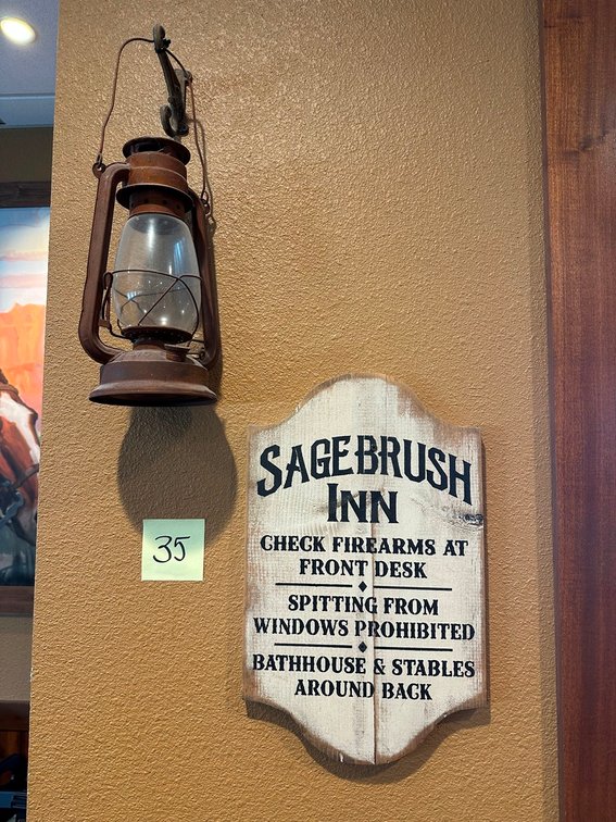  Lantern + Sagebrush Inn sign