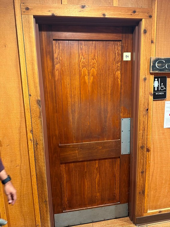 Interior wood door with handle on one side