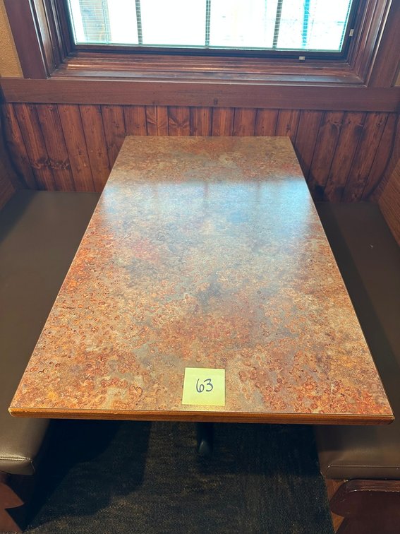 Five booth tabletops 27"x48"  (random lot from all booth tabletops) - bases/chairs NOT INCLUDED